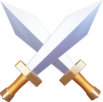 Two crossed swords 3d rendering illustration